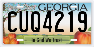 GA license plate CUQ4219
