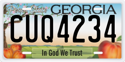 GA license plate CUQ4234