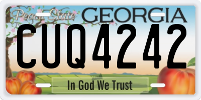 GA license plate CUQ4242
