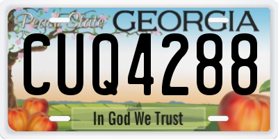 GA license plate CUQ4288