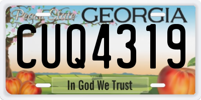 GA license plate CUQ4319