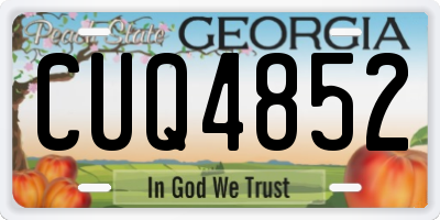 GA license plate CUQ4852