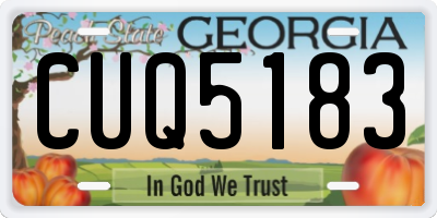 GA license plate CUQ5183