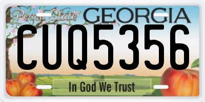 GA license plate CUQ5356