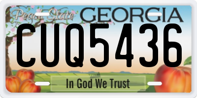 GA license plate CUQ5436