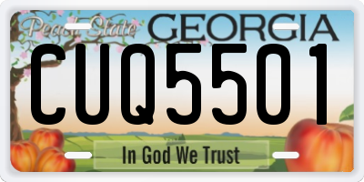 GA license plate CUQ5501