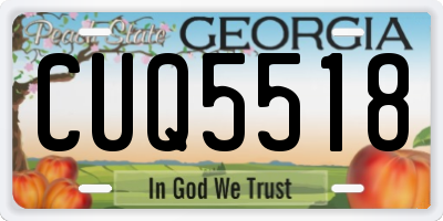 GA license plate CUQ5518