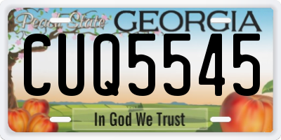 GA license plate CUQ5545