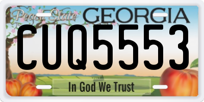 GA license plate CUQ5553