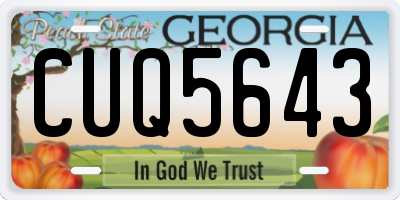 GA license plate CUQ5643