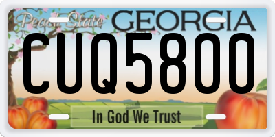 GA license plate CUQ5800