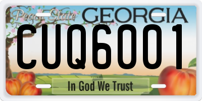 GA license plate CUQ6001