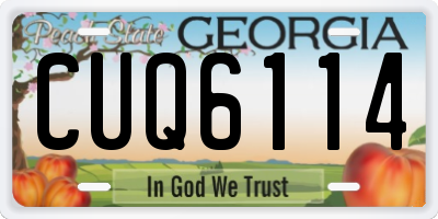GA license plate CUQ6114