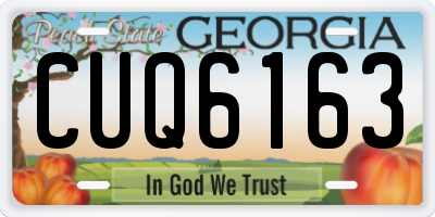 GA license plate CUQ6163