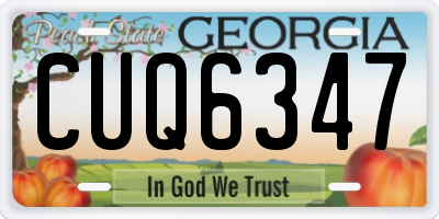 GA license plate CUQ6347
