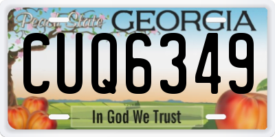 GA license plate CUQ6349