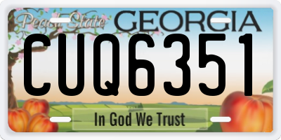 GA license plate CUQ6351