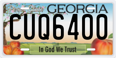 GA license plate CUQ6400