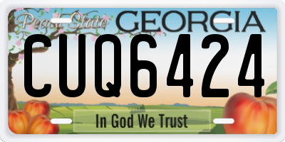 GA license plate CUQ6424