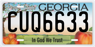 GA license plate CUQ6633