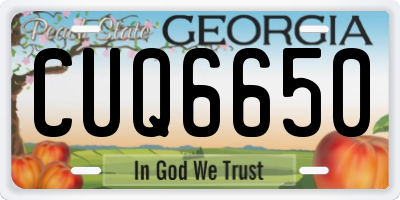 GA license plate CUQ6650