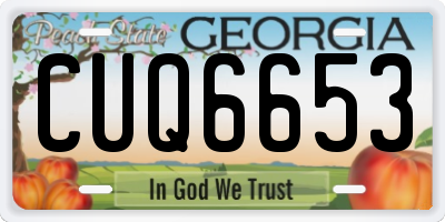 GA license plate CUQ6653