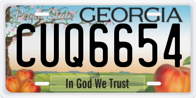 GA license plate CUQ6654
