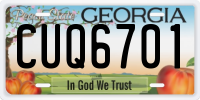 GA license plate CUQ6701