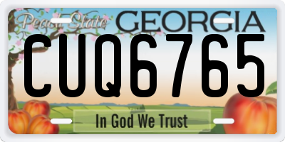 GA license plate CUQ6765