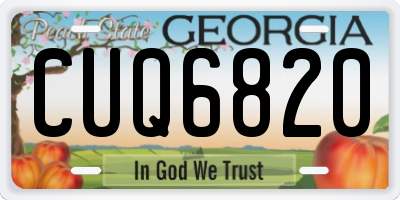 GA license plate CUQ6820