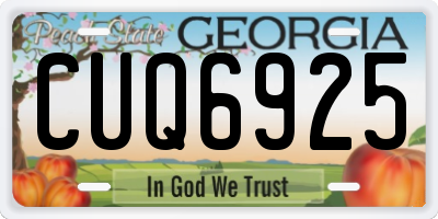 GA license plate CUQ6925