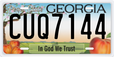GA license plate CUQ7144