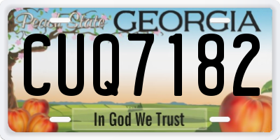 GA license plate CUQ7182