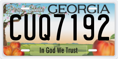 GA license plate CUQ7192