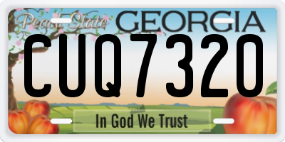 GA license plate CUQ7320