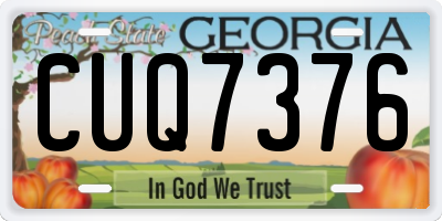 GA license plate CUQ7376
