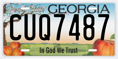 GA license plate CUQ7487