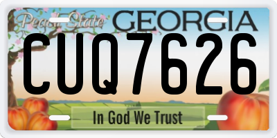 GA license plate CUQ7626