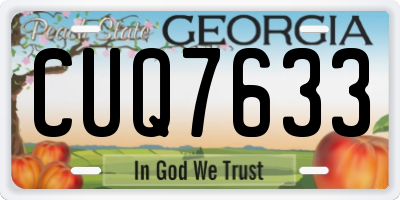 GA license plate CUQ7633