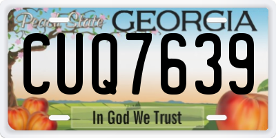 GA license plate CUQ7639