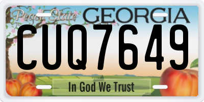 GA license plate CUQ7649
