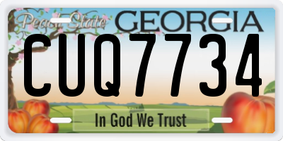 GA license plate CUQ7734