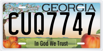 GA license plate CUQ7747