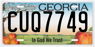 GA license plate CUQ7749