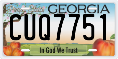 GA license plate CUQ7751