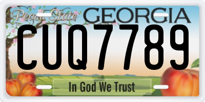 GA license plate CUQ7789