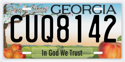GA license plate CUQ8142