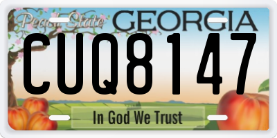 GA license plate CUQ8147