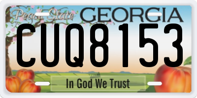 GA license plate CUQ8153