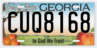 GA license plate CUQ8168